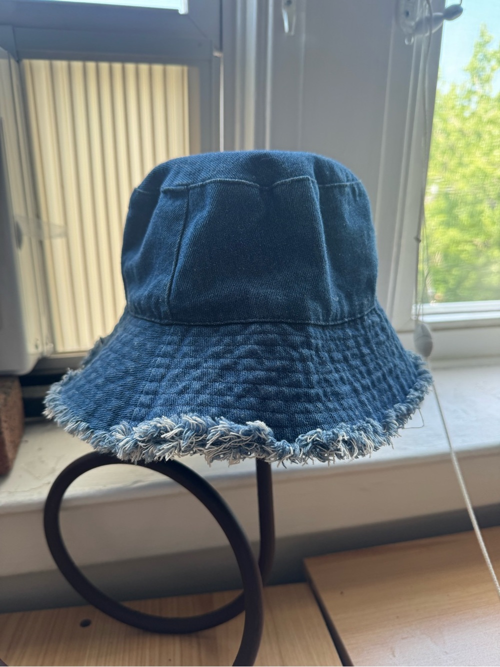Primark Denim Bucket Hat with Frayed Brim - Blue